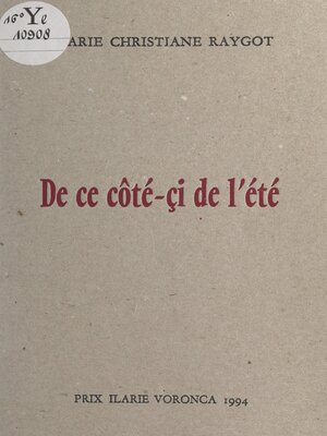 cover image of De ce côté-çi de l'été
